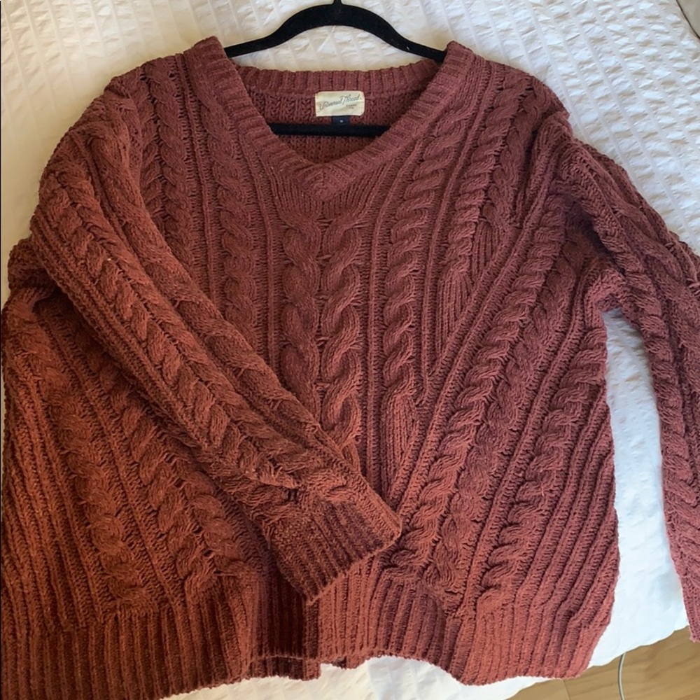 Red knit sweater